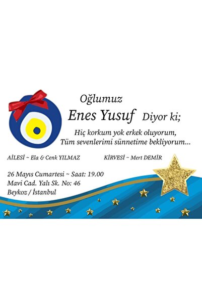 Belinay Sünnet Davetiyesi 400-06 (100 adet)