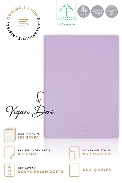 Victoria's Journals دفتر ملاحظات Softtons ذو غطاء مرن B5 كريمي 128 yp. غير مبطنة (مستقيمة)