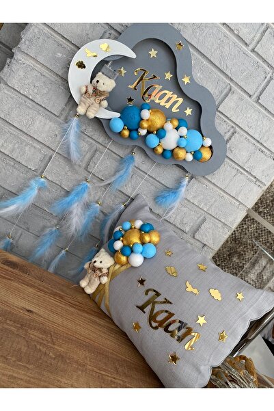 NeşeliAtölyem Ledli Bubble Bulut Kapı Süsü Ve Yastık