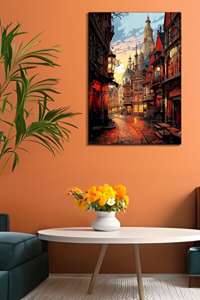 SEVFOTO Εκτύπωση σε καμβά με θέμα το ηλιοβασίλεμα στην παλιά πόλη της Εστίλμπα