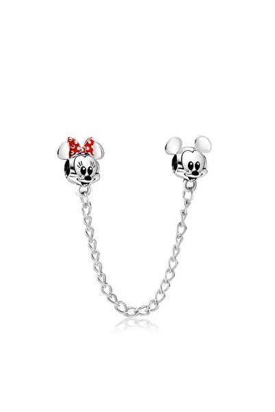 Genel Markalar Mickey mouse ve minnie mouse güvenlik zinciri charm | gümüş ka...