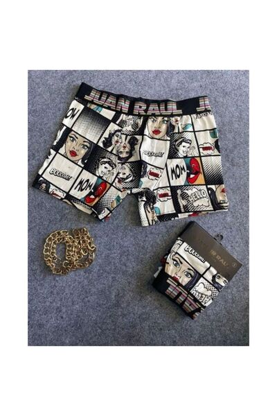 tümsek kadın iç giyim JUANn RAUL DESENLİ ERKEK BOXER