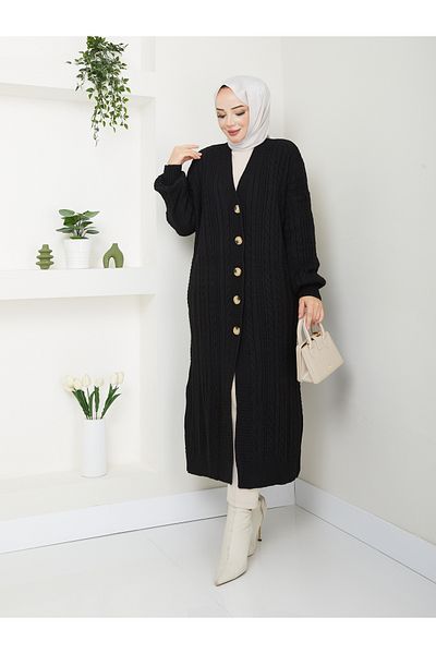 Pamuk Butik Γυναικεία Ζακέτα Πλεκτή Αλυσίδα Ολόσωμη