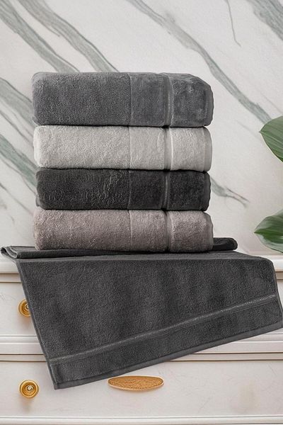 Altınbaşak New Season 100% Cotton 50X90Cm Luxury Hand and Face Towel Set - Boxed of 4