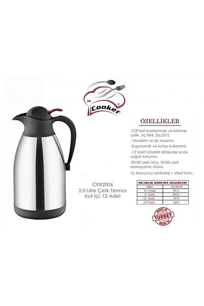 Cooker Stainless Steel Thermos-Ckr2006 - 2 Liters