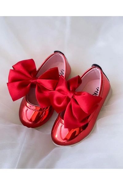 SHR Kids Girl's Ballet Ballet Red Bow Ceremony Ballerina Shoes