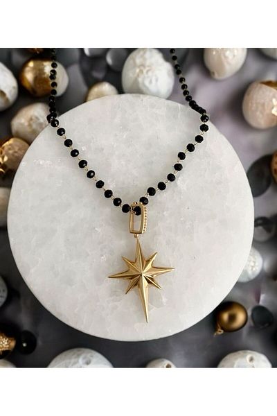a rose jewelry Steel Trend Beaded Polar Star Necklace