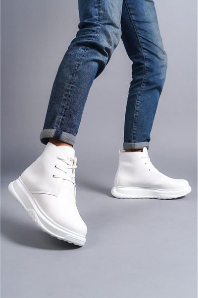Aymood Franca SLW204 Men's Sports Boots - Lace-up and White