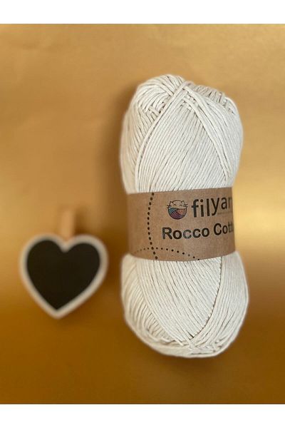 Filyarn Rocco Cotton Cotton 100 Gr Amigurumi Punch Hand Knitting Yarn - Ecru Color