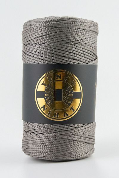Yüncü Nihat 200gr - 200mt - 2,5mm Γκρι πολυεστερική τσάντα μακραμέ σχοινιού