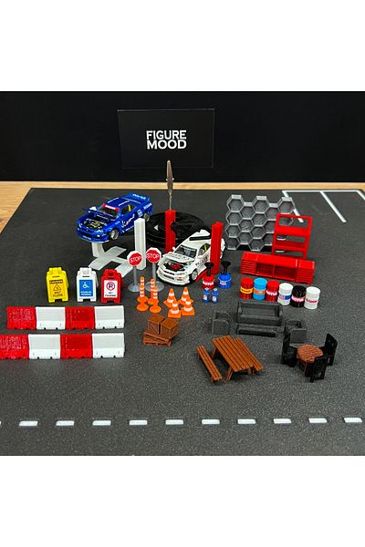 Diecast ديوراما جراج بمقياس 1/64 - اللوازم
