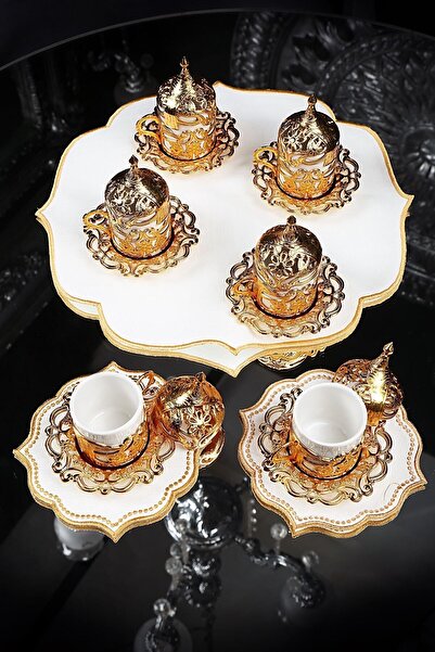 UCR Home Bakır Işlemeli Gold Osmanlı Fincan Takımı