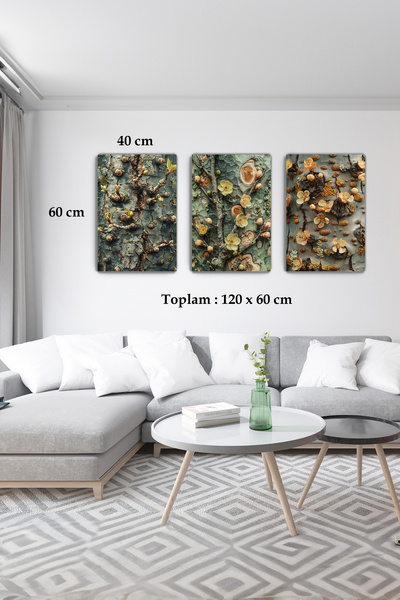 Arkeot 3 Lü Tablo - Yaşam Döngüsü - Dekoratif 3 Lü Tablo - 3 Lü Tablo - 3lü Tablo - Üçlü Tablo