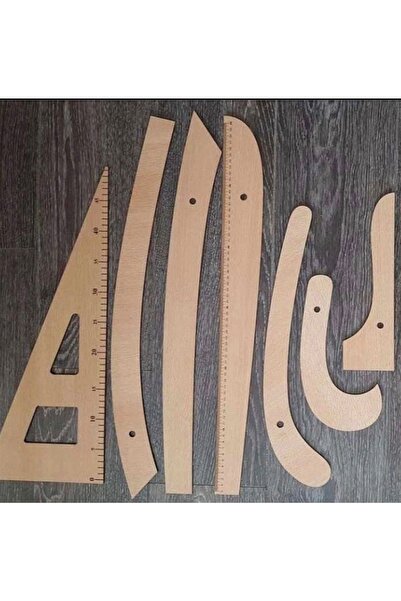 ABAKAN Set de rigle din lemn Riga din 7 piese