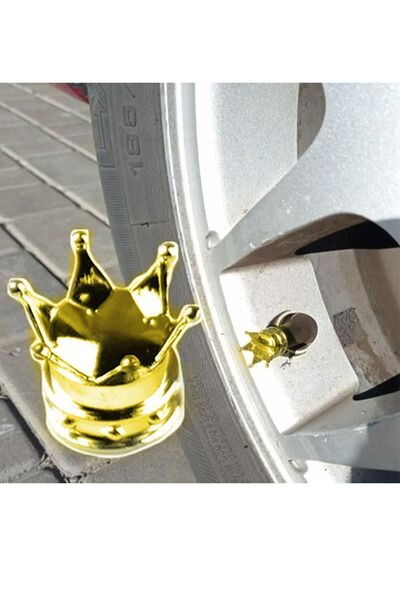 MeyZone Alüminyum Kral Tacı Sibop Kapağı 4'lü Gold Kral Tacı Sibob Kapağı Taç Altın Sarısı