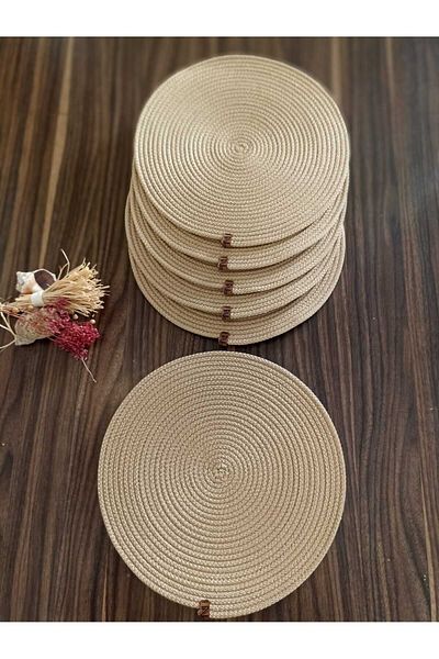Naspar 32 Cm Wicker Color Charger - 6 Pieces American Service Basket Set