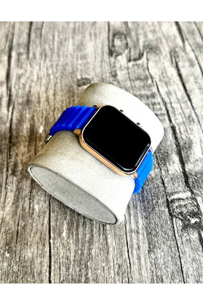 İSTLİV Blue Rose Case Digital Led Wristwatch with Silicone Cord and Keys