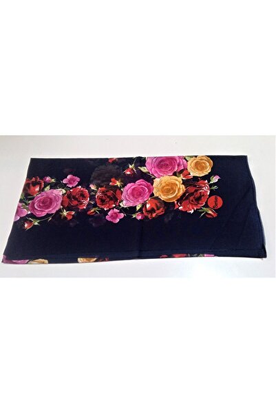 Blue Trend Patterned Embroidery Writing 100*100 Berivan