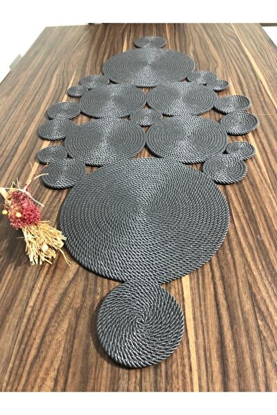 Naspar Anthracite Runner / Table / Console / Coffee Table Cover (120*60CM)