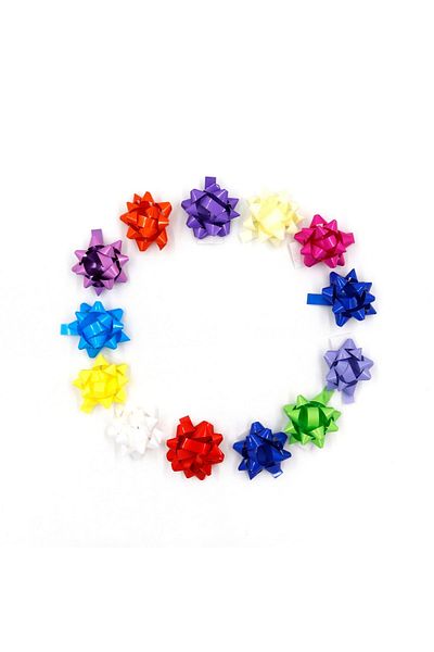reprodesign Matte Mixed Color 4.5 cm Adhesive Bow Ornament – Pack of 25
