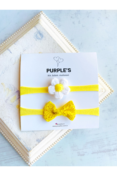 PURPLE'S BİR TUTAM MUTLULUK 2-Piece Ultra Flexible Newborn Baby Kids Hair Ban...