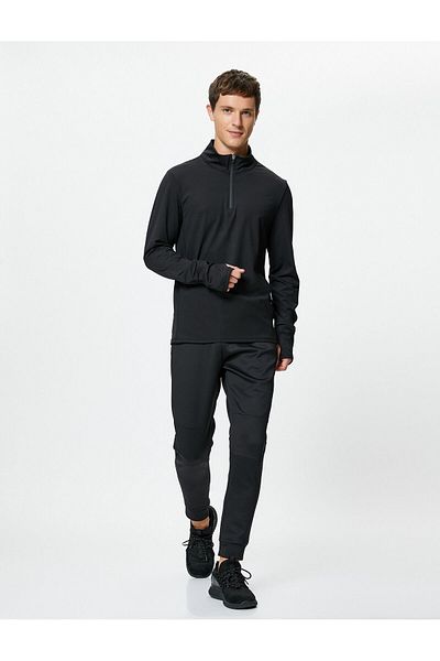 Koton Sport-Sweatshirt mit halbem Reißverschluss und Handytaschen-Detail