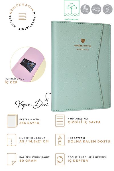 Victoria's Journals A5 Ivory 128 Sheets - Notebook with Snap and Pocket