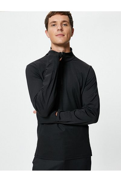 Koton Sport-Sweatshirt mit halbem Reißverschluss und Handytaschen-Detail