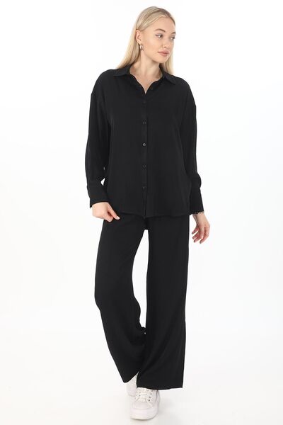penyebizden Black Flosh Viscose Oversize Set