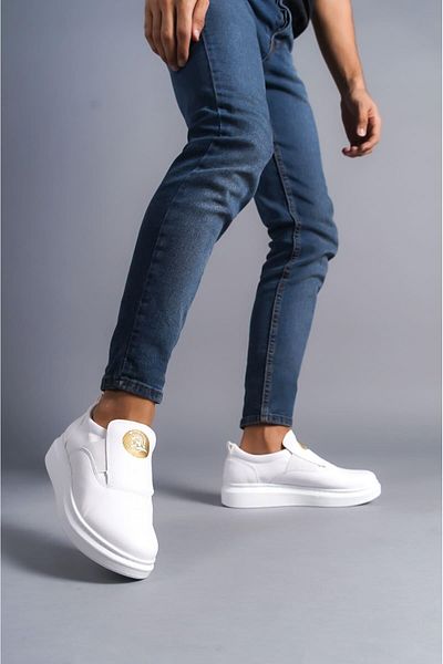 Aymood SLW161 Hippo Men's Sneaker - Laceless, White, Daily Use