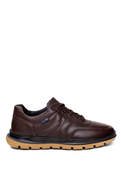MARCOMEN 152-20023 Ανδρικά παπούτσια casual από γνήσιο καφέ καφέ