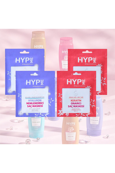 HYP ME Keratin Onarıcı Saç Maskesi 50 ml x 2 adet -Hyaluron Nemlendirici Saç ...
