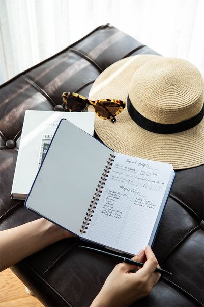 PAPERORA 12.5 X 18 cm Spiral Rigid Cover Rubberized Travel Notebook - Dark Blue
