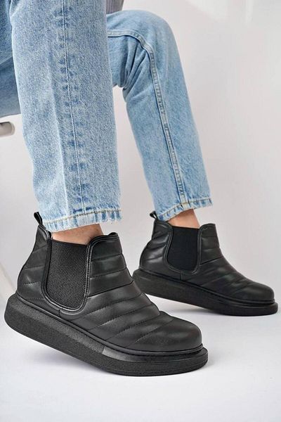 Aymood SLW205 Boston - Men's Black Sports Boots, Laceless and ST Model
