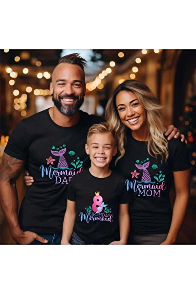 Frisson FRİSSO Denizkızı Aile Gömlekleri, Denizkızı Kız Doğum Günü Partisi Me...