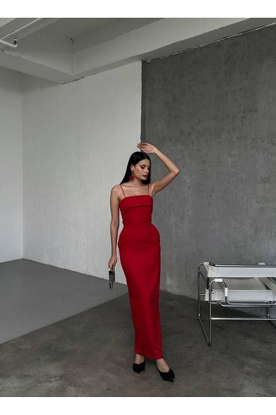 Modisma Rope Strap Red Dress
