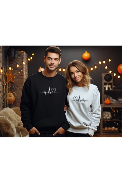 YOHO SPORT Дорогий Combin Світшот з бавовни з малюнком серцевого ритму - Шард...