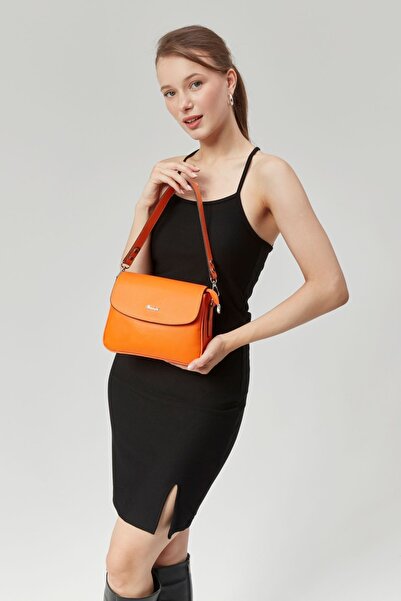 Morpelikan Orange Women's Shoulder and Shoulder Bag - Two Compartments