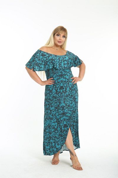 garajmood Φόρεμα με πράσινο γιακά Madonna με καπάκι Plus Size