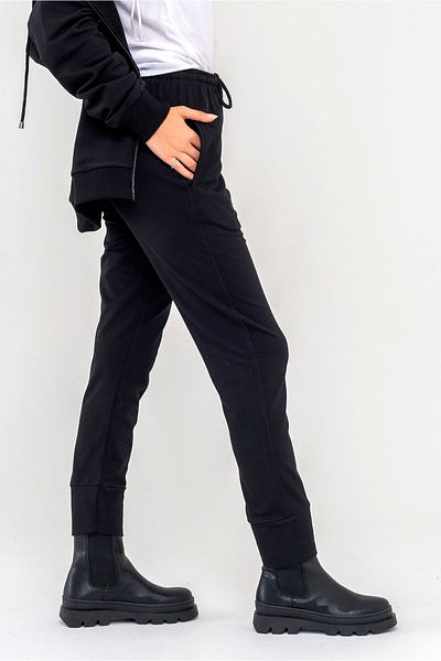 Bold & Young Women's Combed Cotton Lycra Trousers with Cuffs