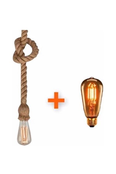 BHRHOME Dekoratif Halat Sarkıt Avize Ampul