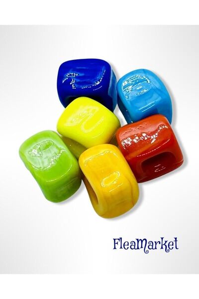 Flea Market 6 броя квадратни стъклени ръчно изработени кубчета лъскави бижута...