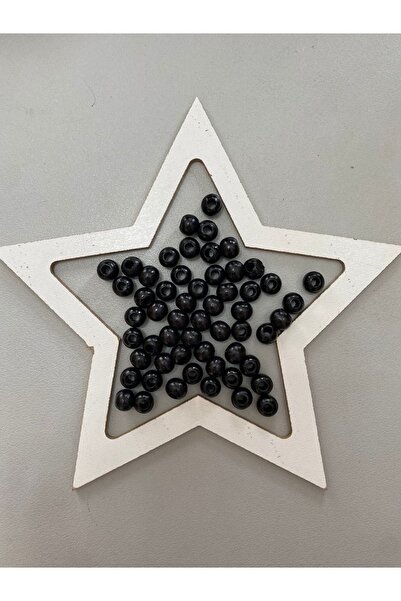 Selin 10 мм чорні дерев'яні намистини - 100 г (± 300 штук)