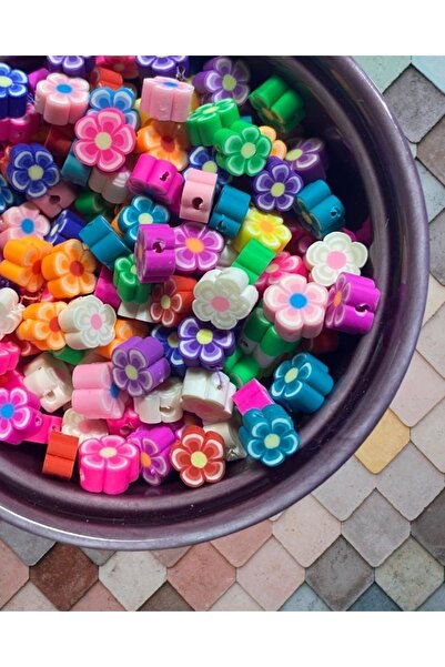 Flea Market 25 τμχ 10mm Polymer Clay Fimo Μικτό Χρώμα Χάντρες Μαργαρίτας, Κατ...