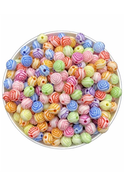 tebrikcim Figurină de trandafir pastel, mărgele de culoare pastel mixtă în fo...