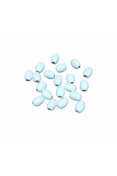 Selin 20 Mm Oval Wooden Beads (75 Pieces) White