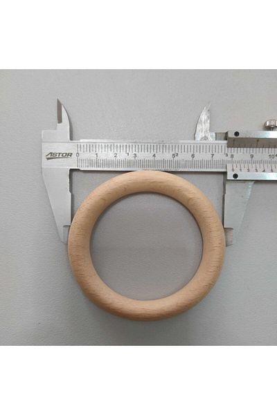Selin Teether Natural Wooden Ring (80 Mm - 5 Pieces)