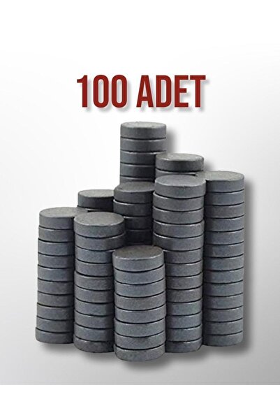izmir Bitpazarı 100 Adet Mini Yuvarlak Magnet Mıknatısı - 1.5 Cm Çapında Mıknatıs -