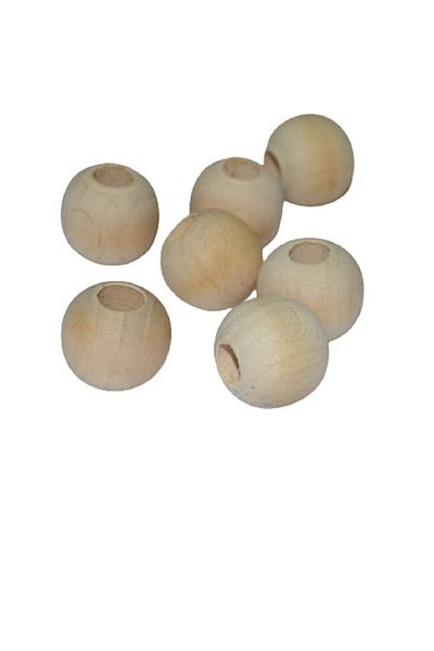Selin Economic Package 18 Mm Raw Unprocessed Wood Beads - 200 Grm. (±100 Pieces)