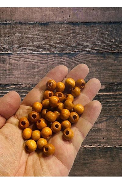 Selin Wooden Beads 10 Mm 100 Gr (Average ± 250 - 300 Pieces) Orange